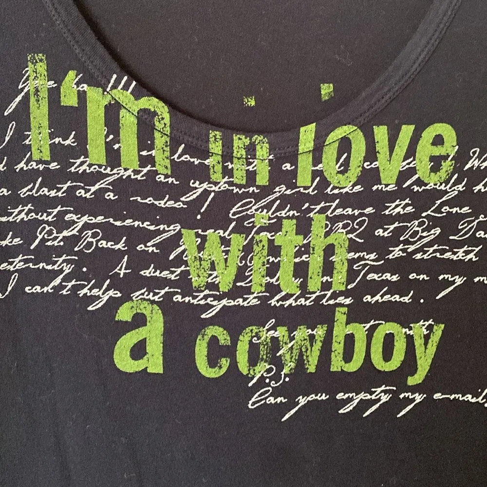 J Crew I’m in Love with a Cowboy navy blue tee small - Image 2