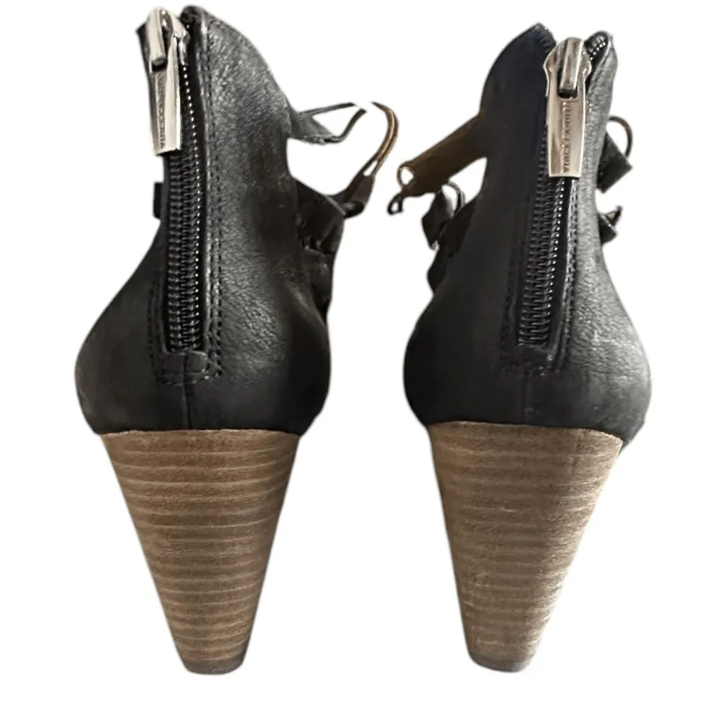 Vince Camuto Elanso Womens Suede Open Toe Cage Block Heel Sandals - Image 7