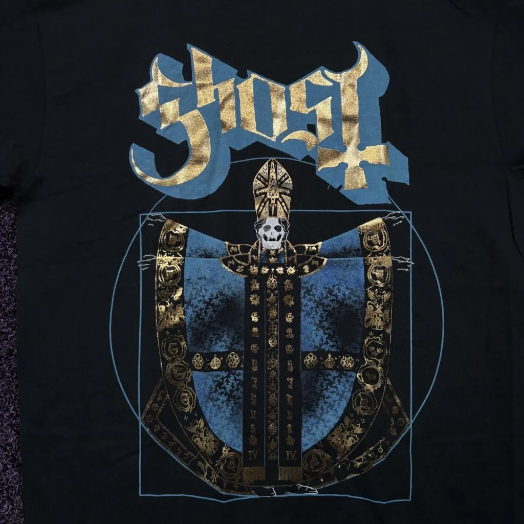Ghost Vitruvian Papa Emeritus III Goth Metal Band T-Shirt L - Image 2