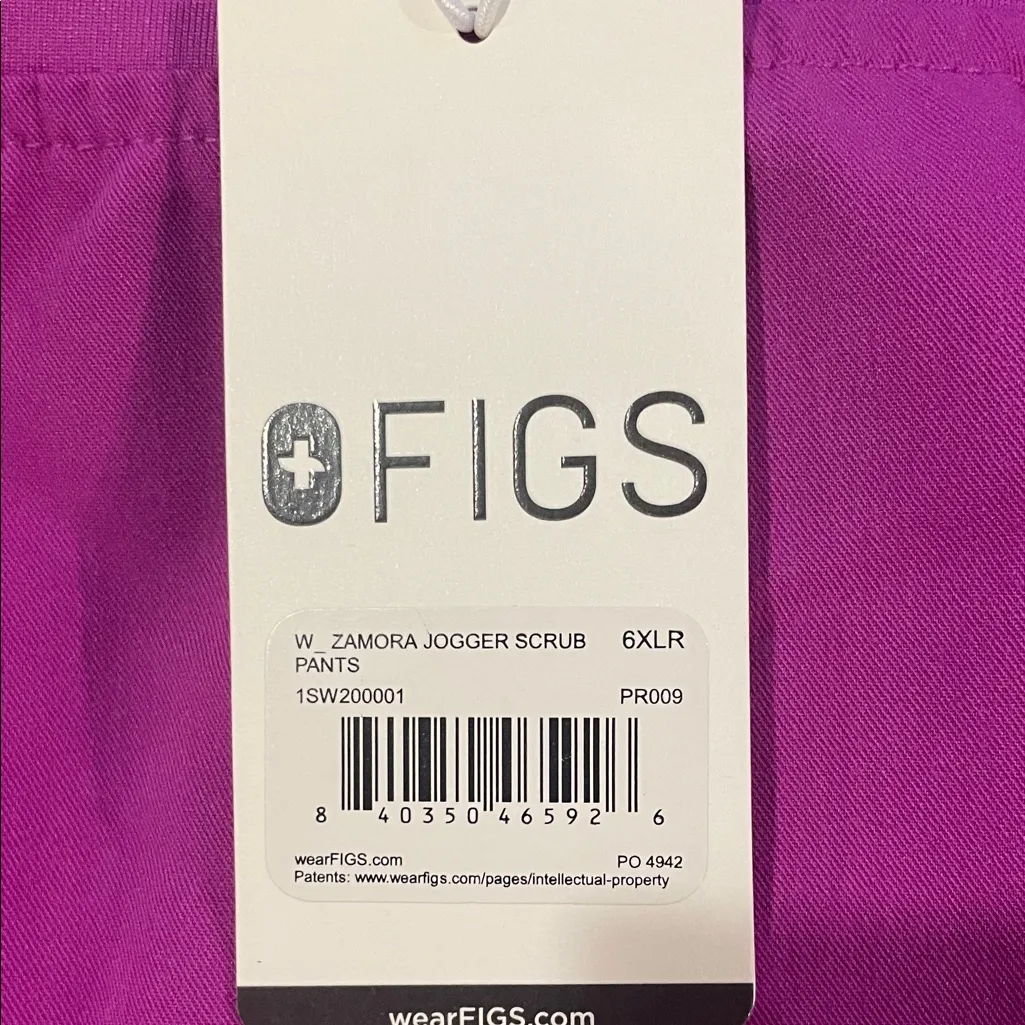 Womens New Figs Zamora Jogger Scrub Pants Purple Jolt Plus Size 6XLR - Image 4