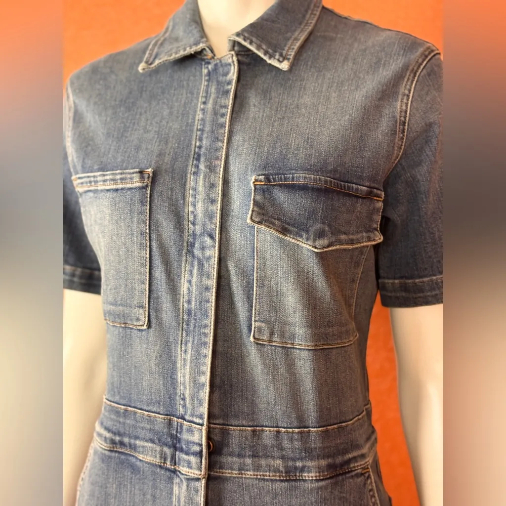 RIVET.UTILITY Classic Blue Women's Denim Overalls Size Medium - Image 5