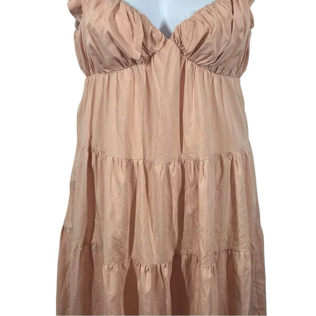 Vici x Destiny Tru Tiered Ruffle Maxi Dress Peach Pink Size Small - Image 7