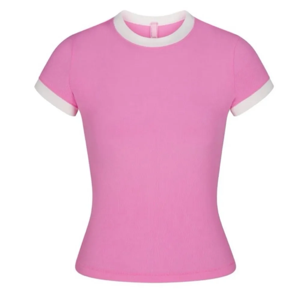 NWT SKIMS Soft Lounge Baby Tee - blush multi - size Medium - SOLD OUT 💗 - Image 2