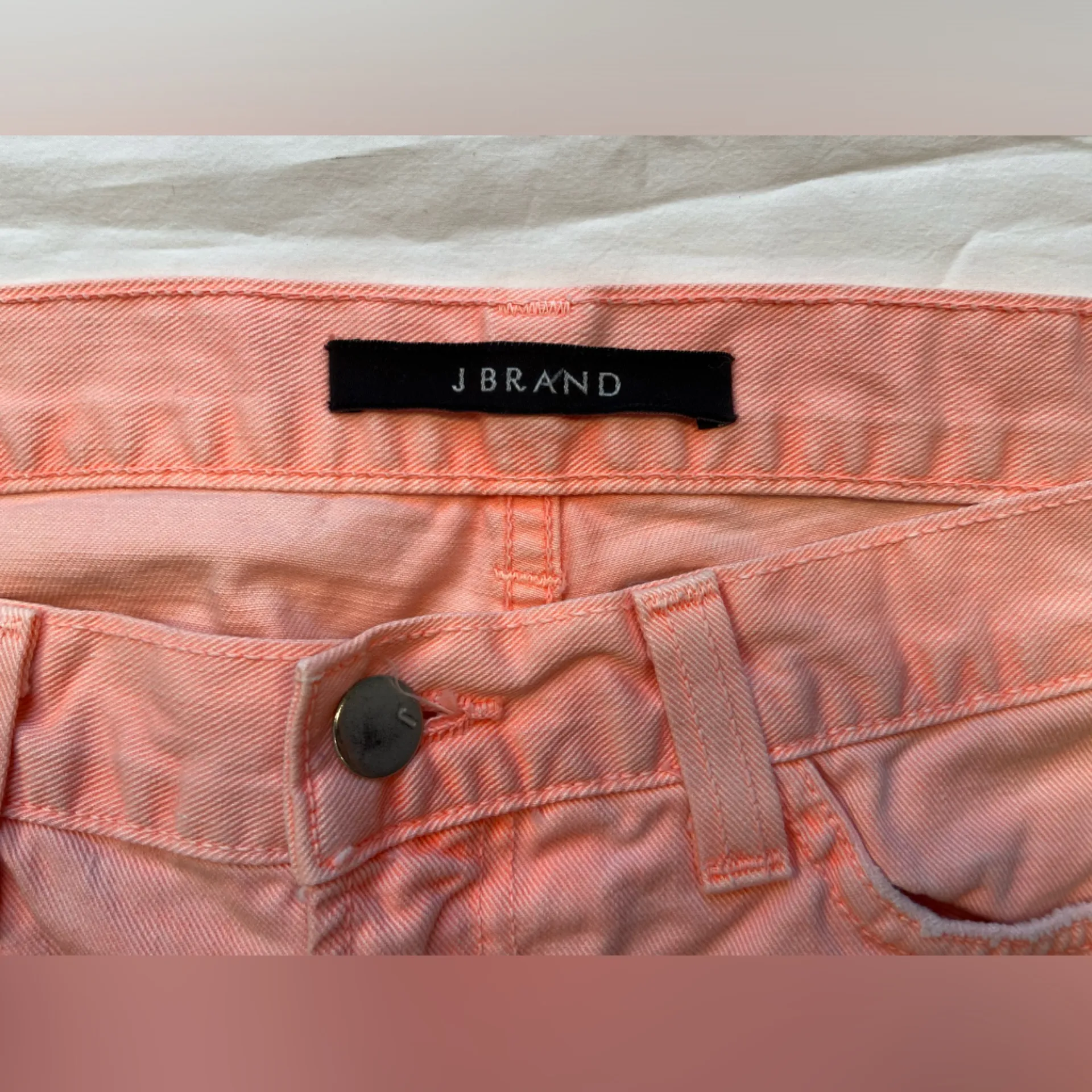 J Brand Shorts Distressed Jeans, coral‎ color size 27 - Image 3