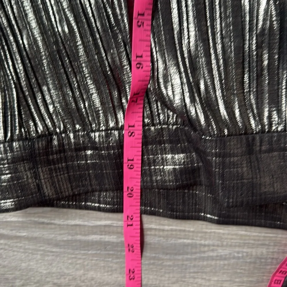 Ted Baker  Elwiira Gathered Metallic Wrap Top - Gray Large - Image 10