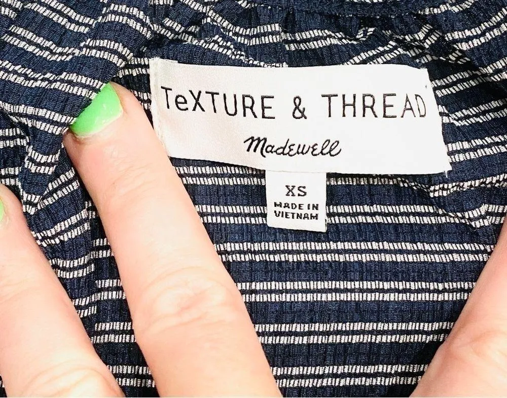 NWOT Madewell Texture & Thread Peasant Top in Stripe - Image 2