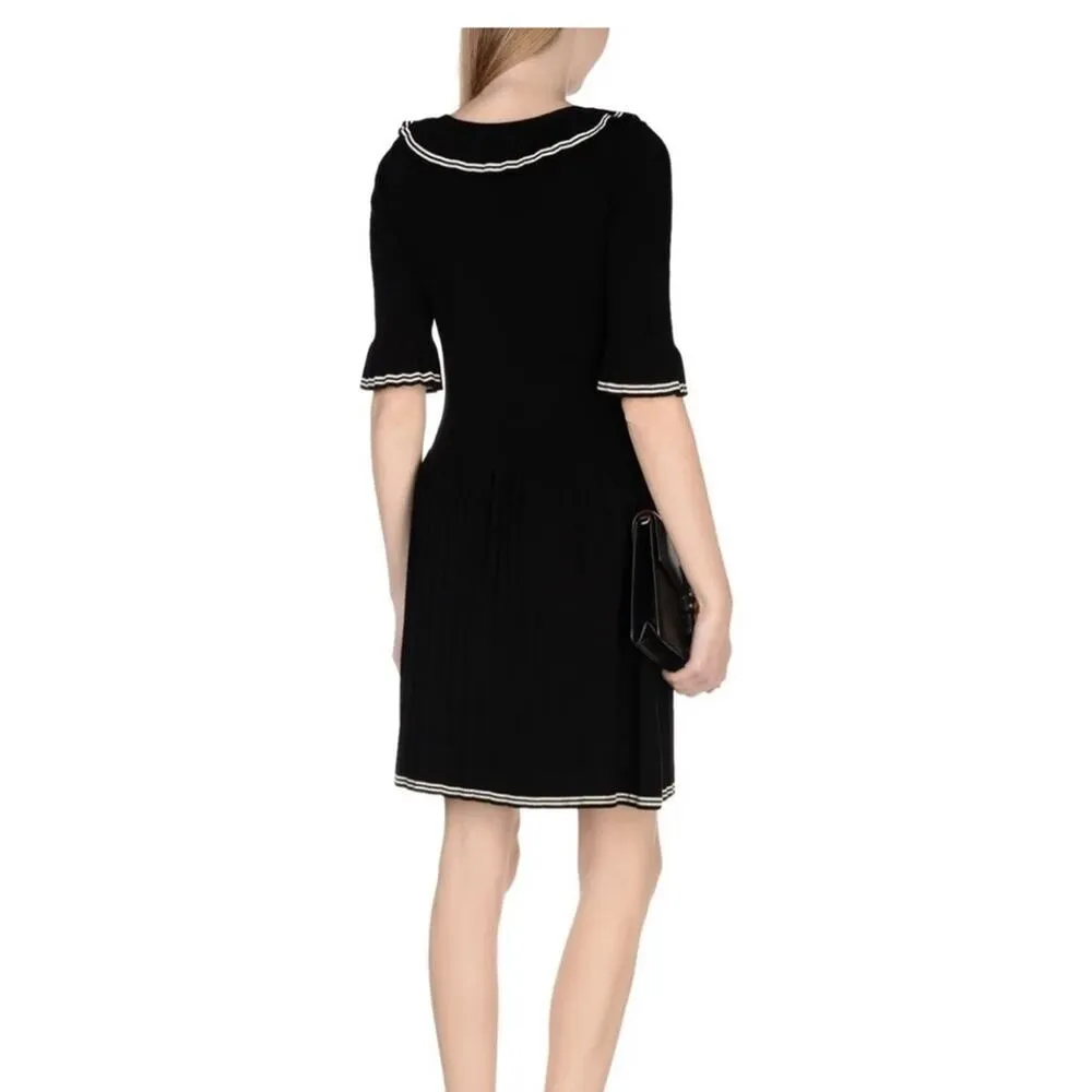 MARC JACOBS Pleated Sweater Dress Black No Size Small S - Image 9