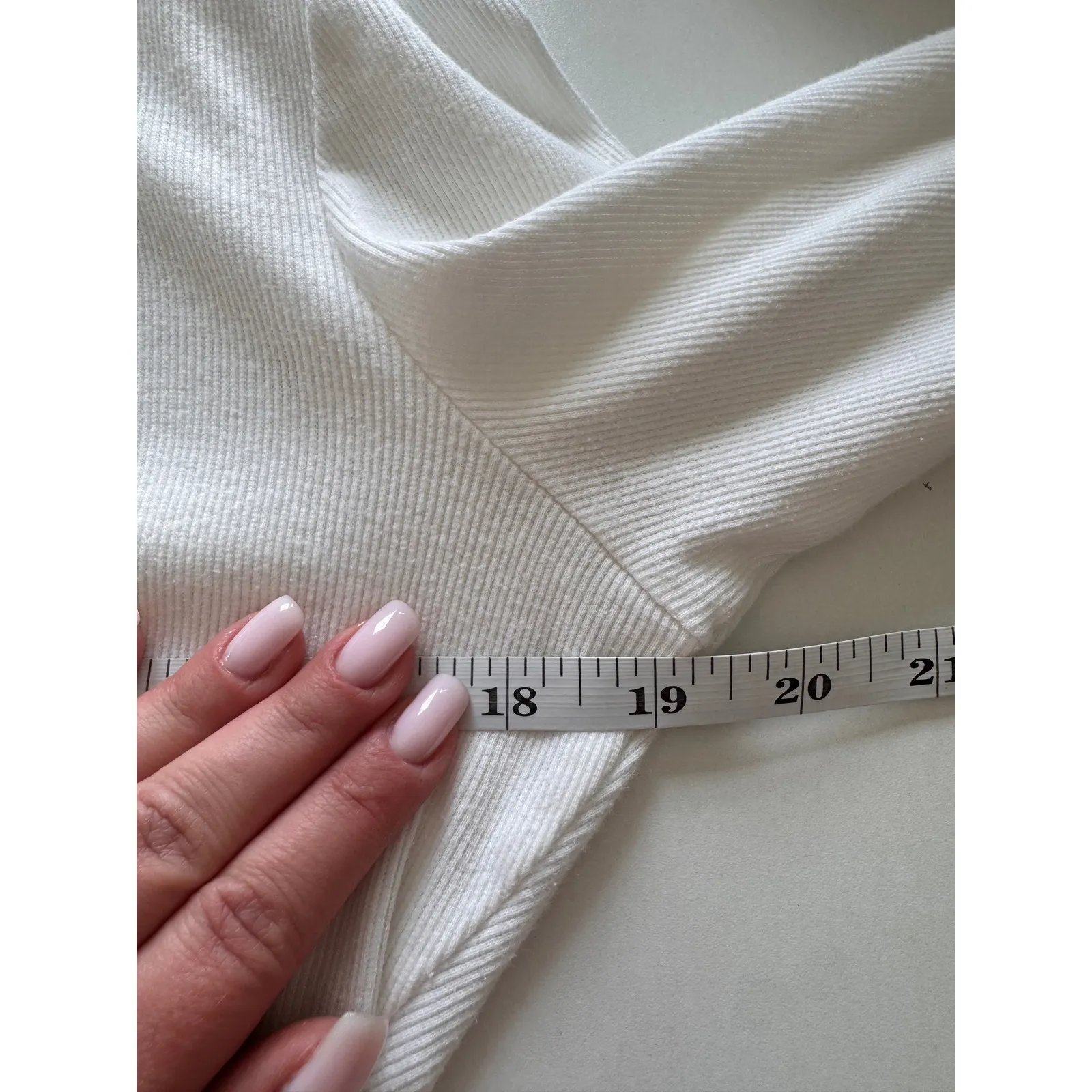 Prana White Knit Crochet Trim‎ V-Neck Long Sleeve Casual Top Womens XL Hiking - Image 5