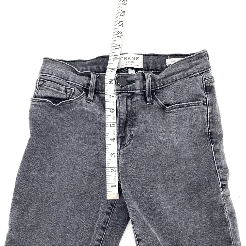 FRAME Denim Le High Skinny Muddy Rip Knee Slim Jeans Pants Grey Black - Image 9
