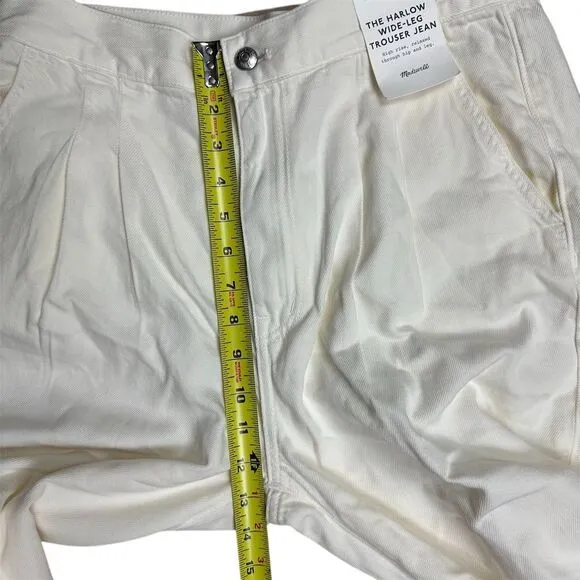 NWT Madewell Women's‎ The Harlow Wide-Leg Jean Airy Denim Trouser Off White 29 - Image 11