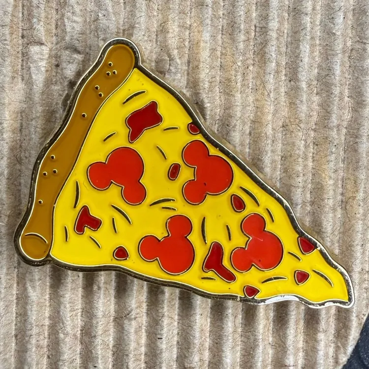 Disney Parks tiny kingdom DLR Mickey head Pepperoni Pizza Slice trading pin - Image 2