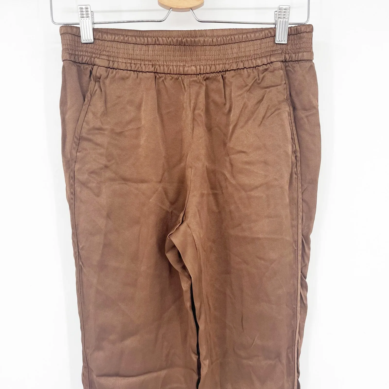 Zara Womens Satin Slinky Pull On High Rise Elastic Waist Jogger‎ Pants Size S - Image 2