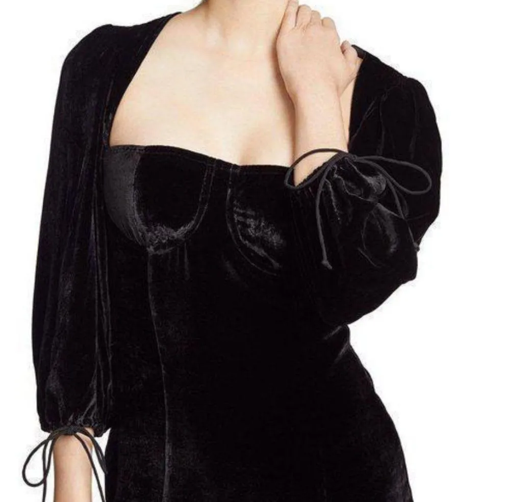 Nadine Black Velvet Dress - Image 8