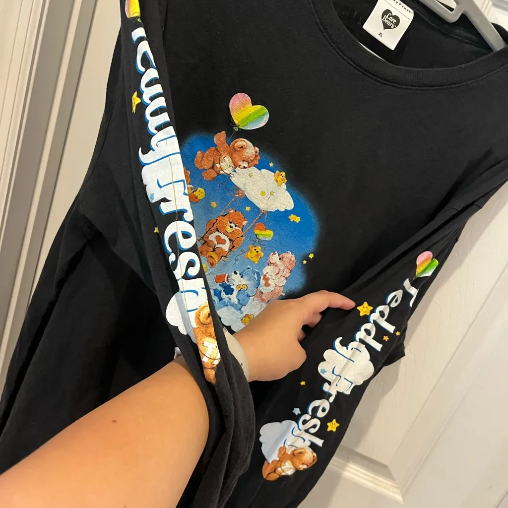 Teddy Fresh Black Long Sleeve Tee with Care Bears Design - Image 3