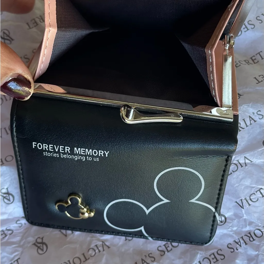 WULFY Womens Wallet Women Wallets Leather Female Purse mini Black - Image 2