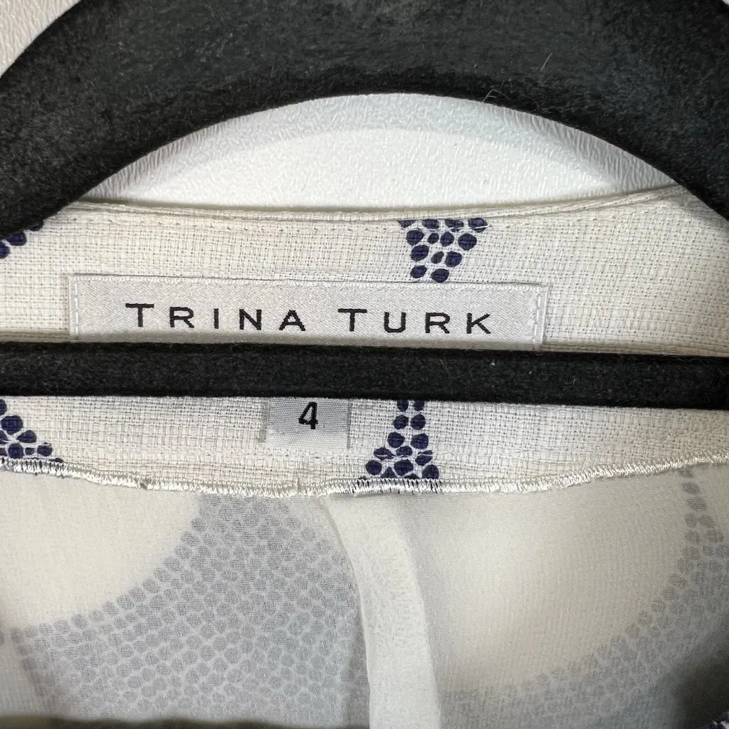 Trina Turk‎ Bonita Bell Sleeve Silk Mini Dress Women’s Size 4 Boho 70’s Hippie - Image 5