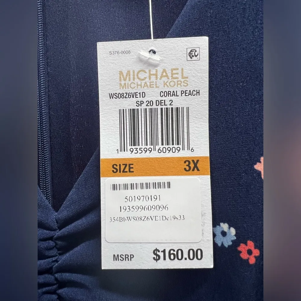 MICHAEL‎ KORS Belted Floral Bell Sleeve V Neck Wide Leg Evening Jumpsuit Size 3X - Image 9