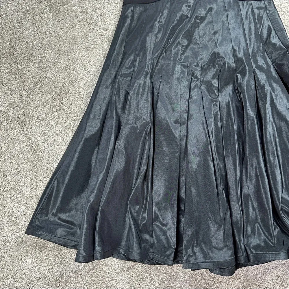 Tadashi Shoji Black Taffeta Fit and Flare Cocktail Formal Evening Dress Size 6 - Image 5
