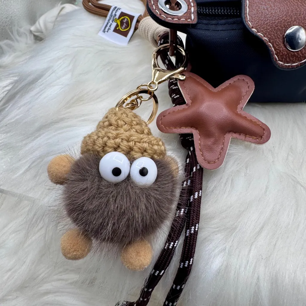 Women's Mini Coin Purse wristlet w/ Cute little Monster Charm Black - Image 4