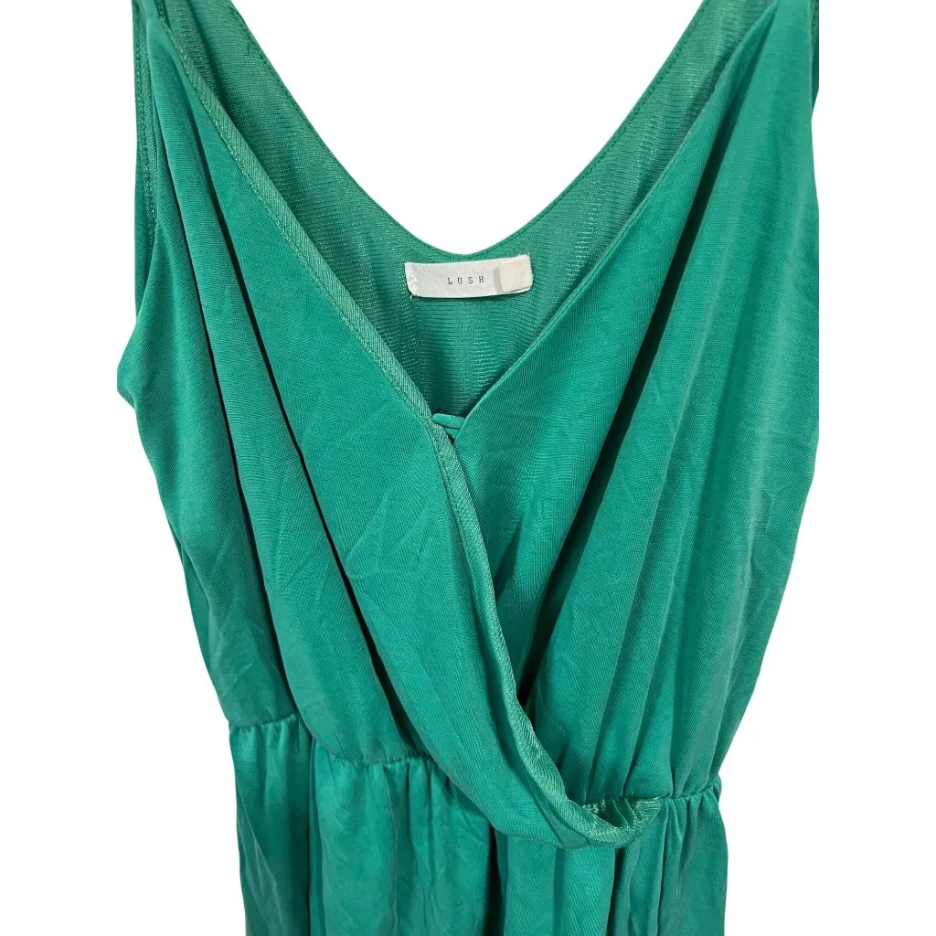 Lush Green Sleeveless Romper With V-Neck & Spaghetti Straps Size S - Image 2