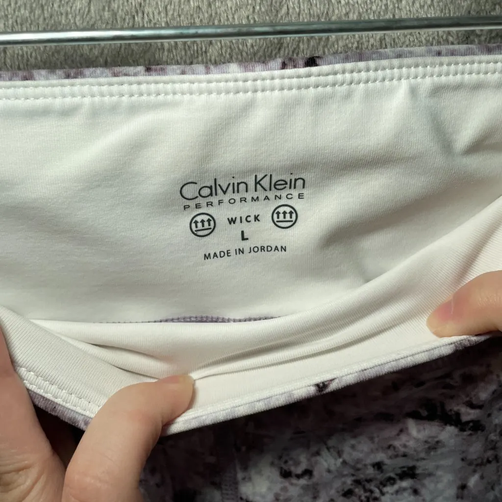 CALVIN KLEIN Women's Performance Wick Yoga Leggings Marble Print Mesh Size L - Image 4