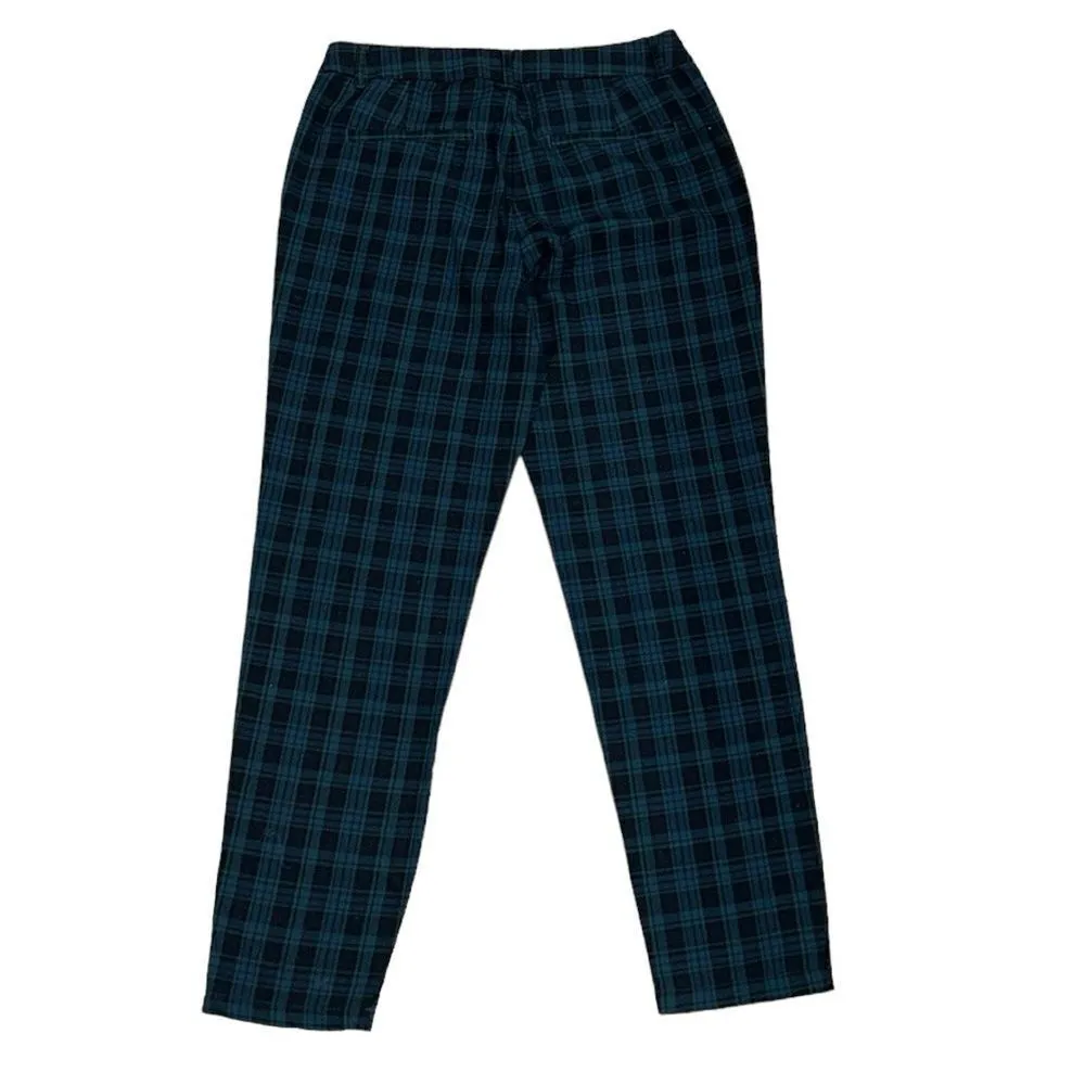 H&M Green & Black  Ankle Length  Plaid Dress Pants(Size 6) - Image 3