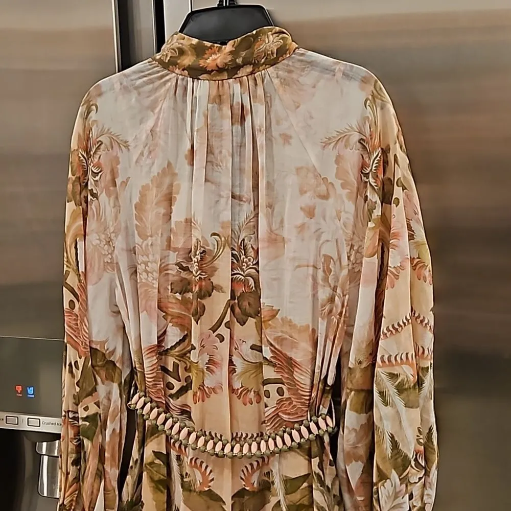 đź’•ZIMMERMANNđź’• Lyre Ruffle Tiered Billow Sleeve Midi Dress ~ Spliced US 6 NWT - Image 14