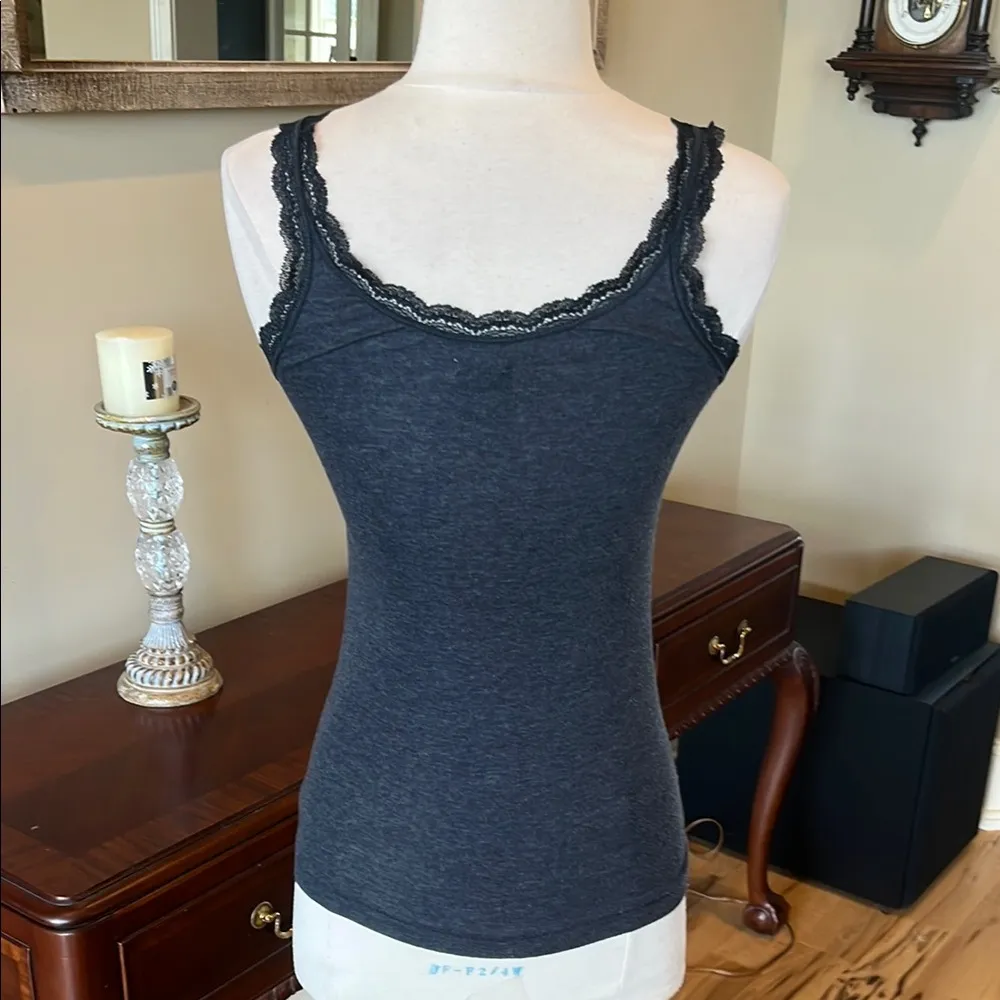 Dark Gray Lace Trim Tank Top - Image 6