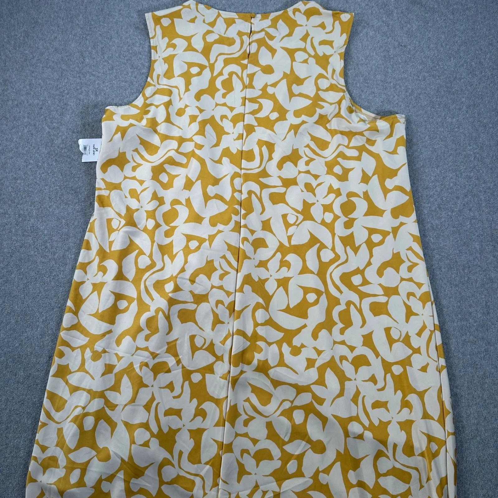 Terra & Sky Ruched Side Midi Dress Plus Size 3X 24W/26W Yellow Sleeveless New - Image 10
