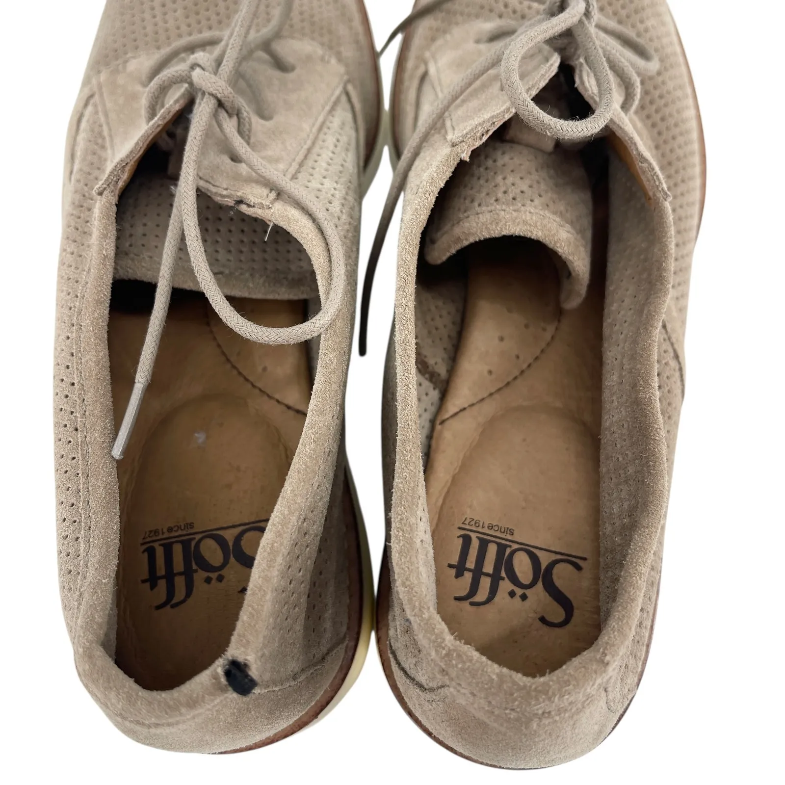 Söfft Simons Suede Oxford Shoes Women’s 9 Beige Perforated Quiet Luxury Comfort - Image 5