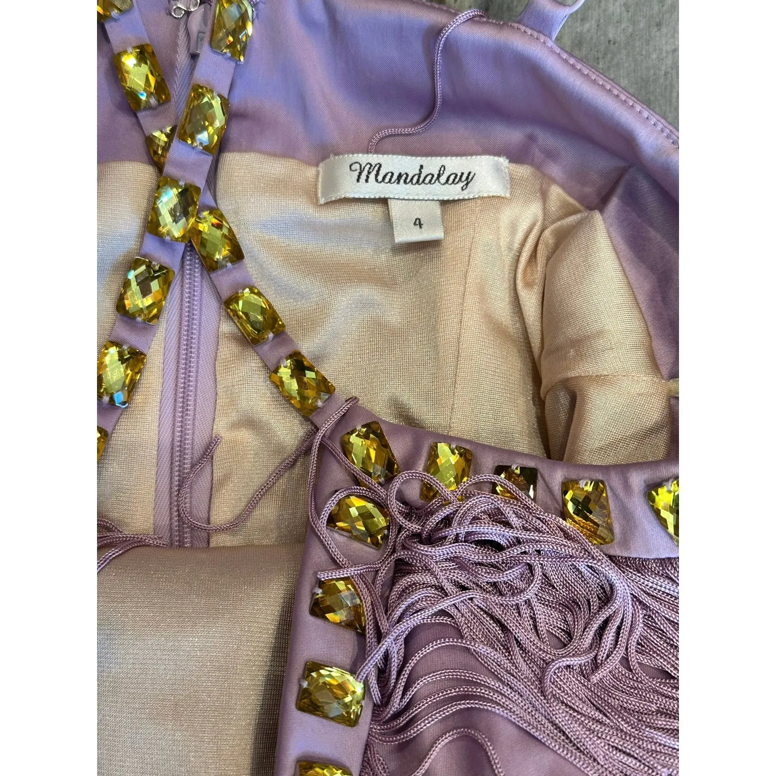 Mandalay Purple Fringe Womens Mini Dress size 4 - Image 10