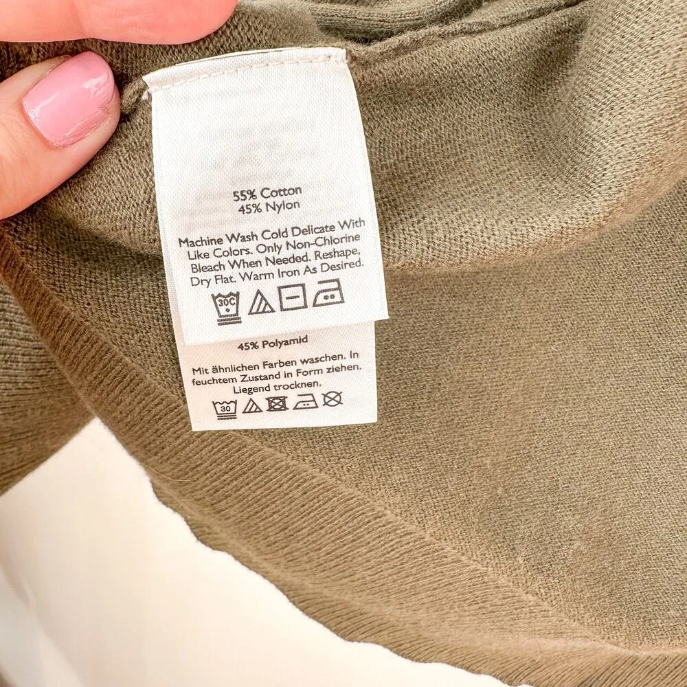 Eddie Bauer Cardigan Sweater Olive Green - Image 5