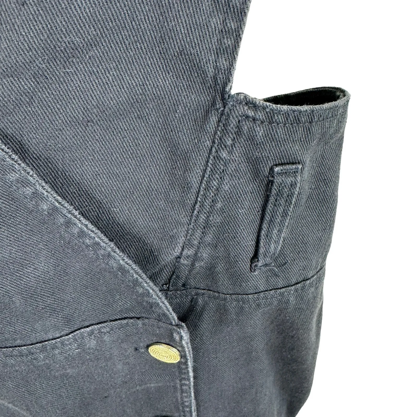 Vintage Chiori Black Denim Mini Cotton Jumper Dress Size 5/6 - Image 4