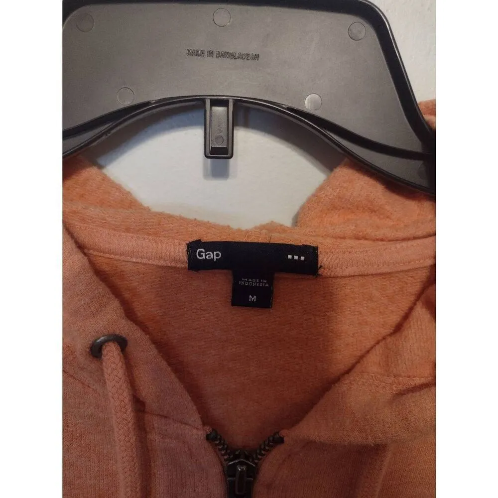 Gap Size M Orange Light Weight Zip Up Hoodie Hooded Sweatshirt - Image 2