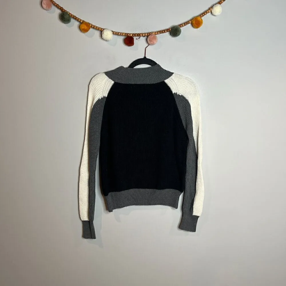 525 America color block greyscale mock neck sweater - Image 5