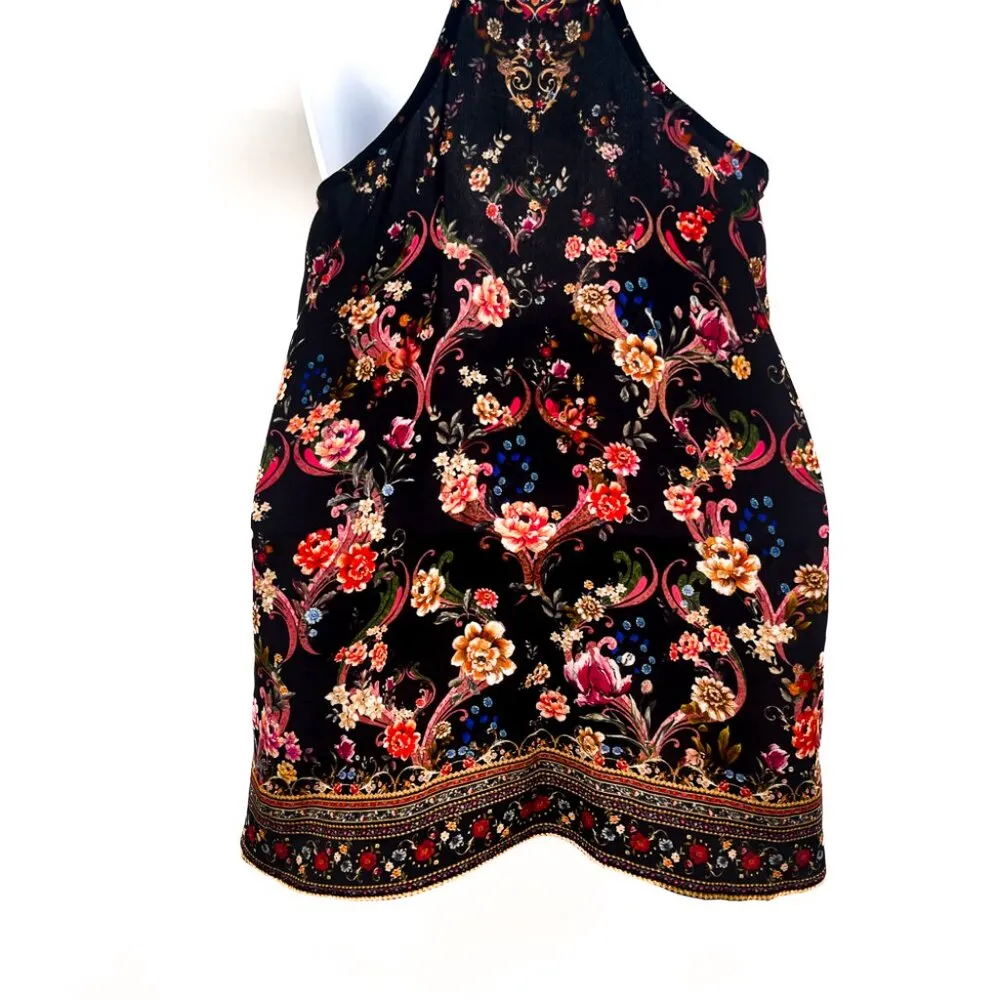 Camilla T Back Shoestring Tank Top A Girl Like You Crystal Beaded 100% Silk - Image 9