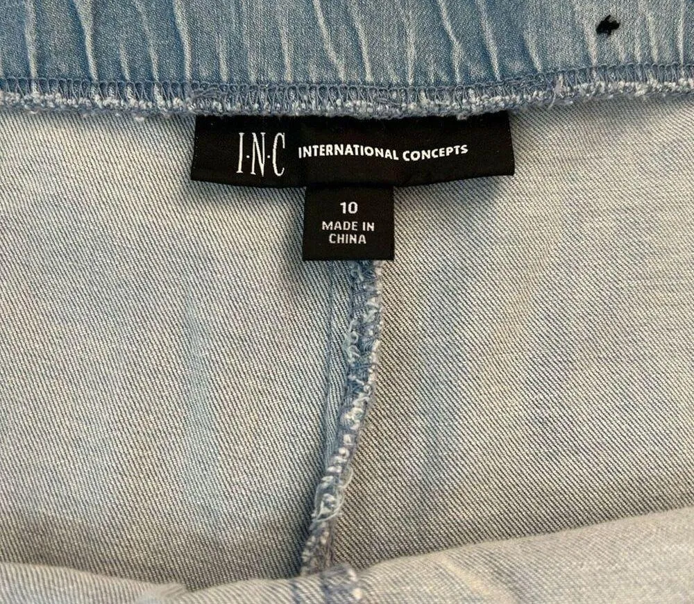 INC International Concepts light Blue Denim chambray wide leg Pants Size 10 - Image 8