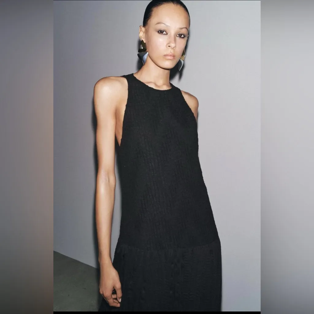 ZARA NEW SS25 ZW COLLECTION COMBINATION CRINKLED DRESS RETAIL 149$ - Image 4