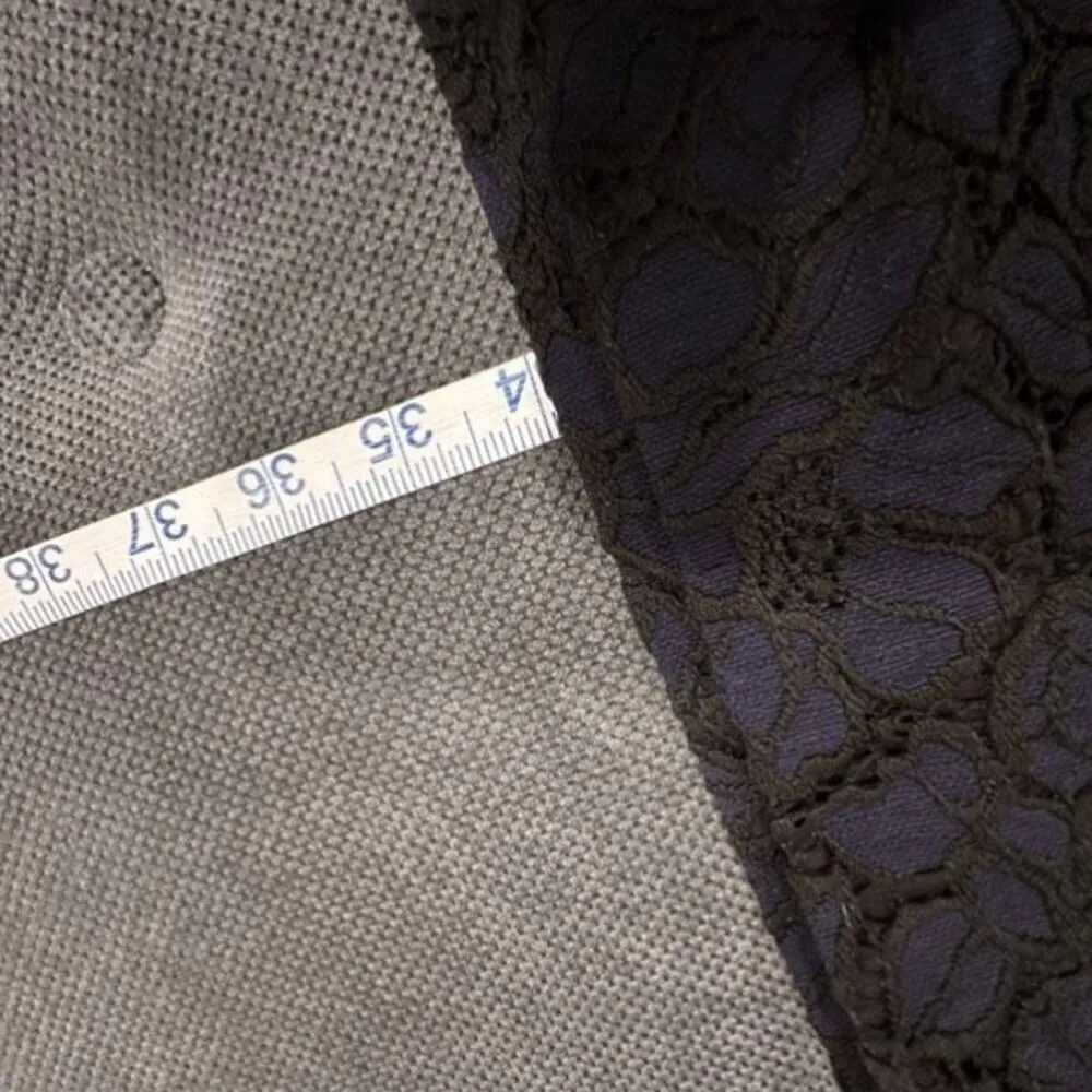 J. Crew‎ Navy & Black Lace V Neck Sheath Dress Size 4 Career Event Dress Up - Image 7