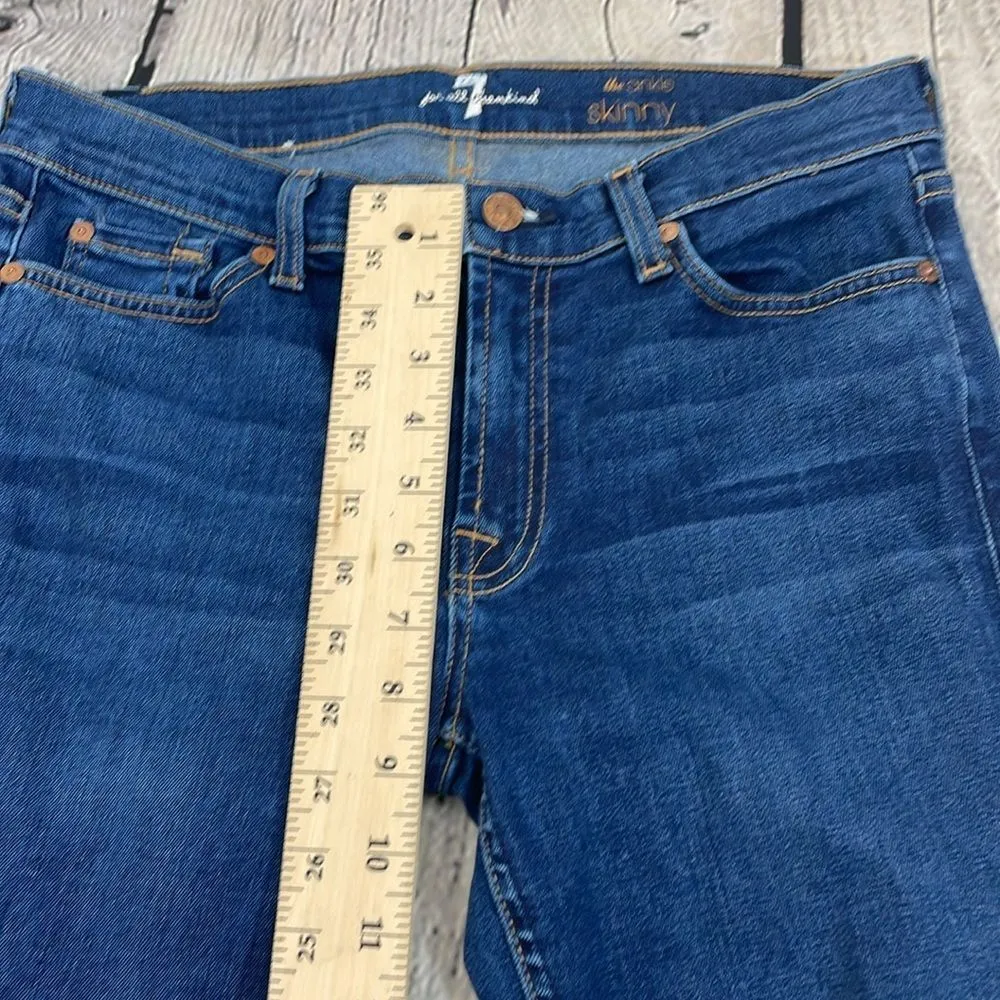 7 For All Mankind Blue The Ankle Skinny Jeans with Distressed Detail size 31 - Image 11