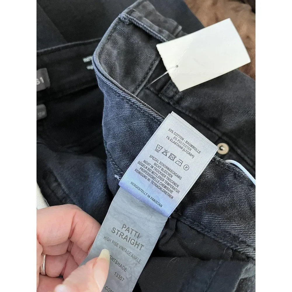 NWT DL1961 Patti Straight High Rise Vintage Ankle Jeans In Nightshade Black 18W - Image 11