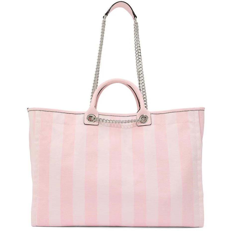 NWT VS Victoria’s Secret Fashion Show 2025 NYC Exclusive Chain Tote Pink Stripe - Image 3