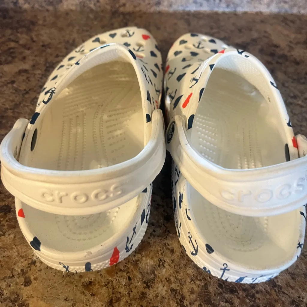 Crocs Classic Anchor‎ Print Clogs W7 M5 - Image 3