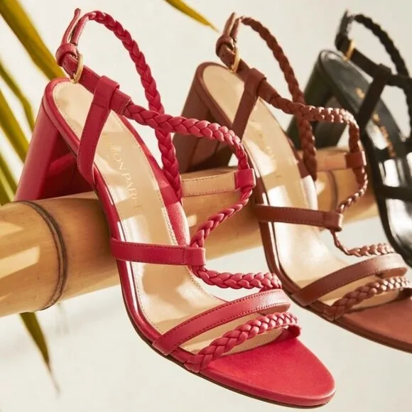 MARION PARKE Hannah 85mm Sandals Coral Orange Womens 7.5 Pink - Image 2