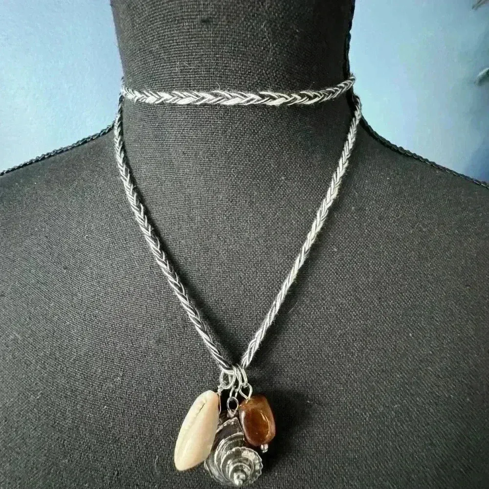 NEW Ride Along Braided Strand Necklace by Free People in Black - Image 6