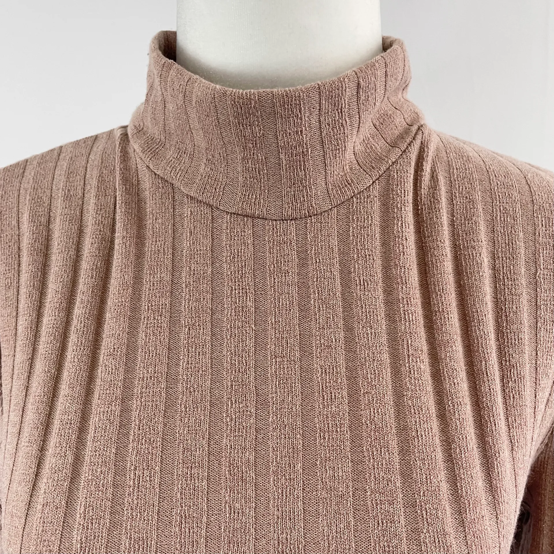 New  Twist Open Back Long Sleeve Ribbed Sweater Dress Mocha - Image 7