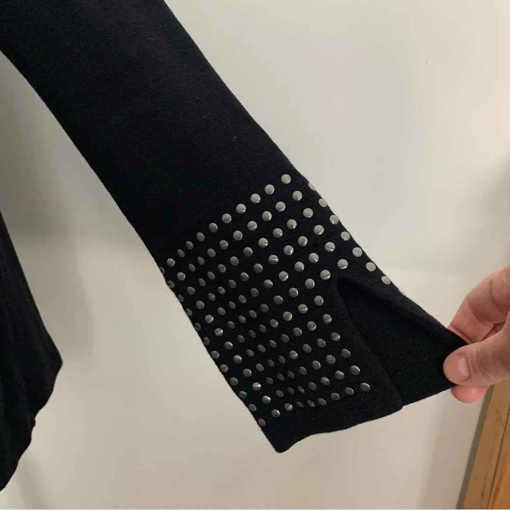 Nic+Zoe Black Studded Cuffs Back Zipper Pockets Tunic Size L - Image 6