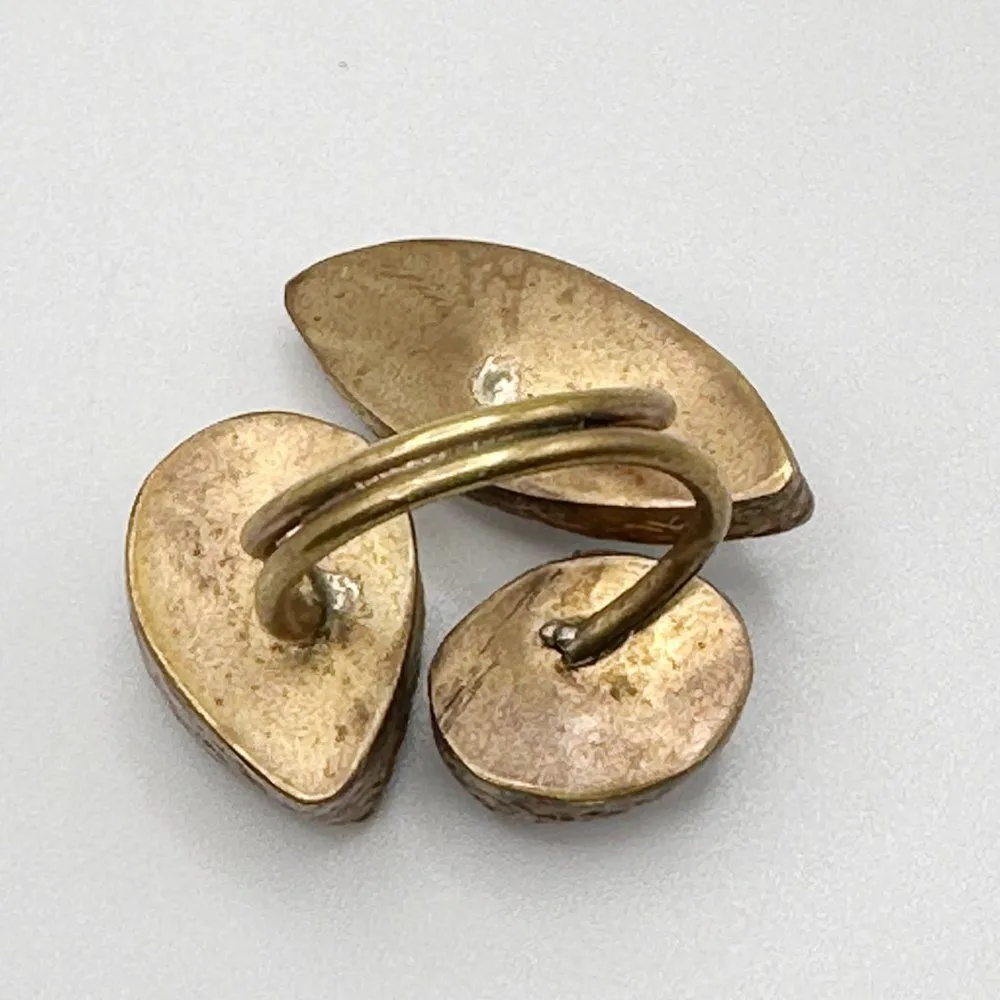 Triple Gemstone Cluster Cocktail Ring Statement Ring Brass - Image 8