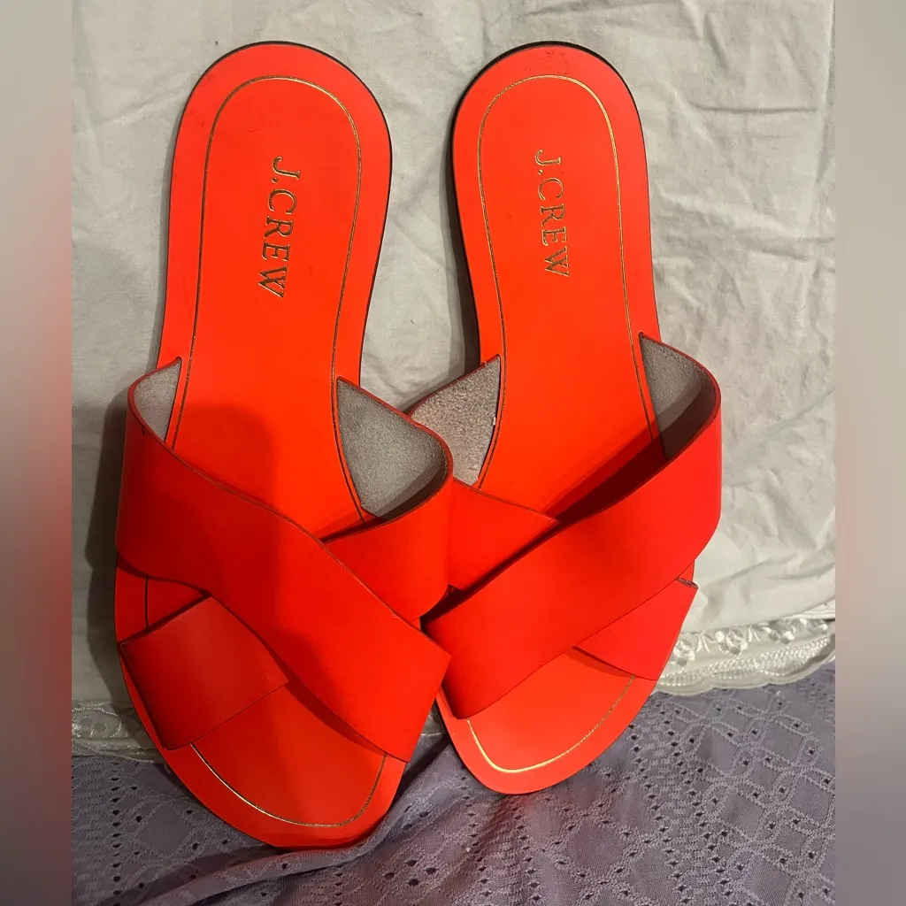 J. Crew Women's Bright Orange Sandals - Image 5