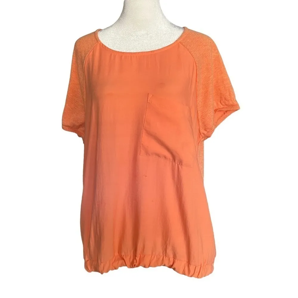 MOTH Peach Banded Sweater Shirt Orange Size L - Image 2